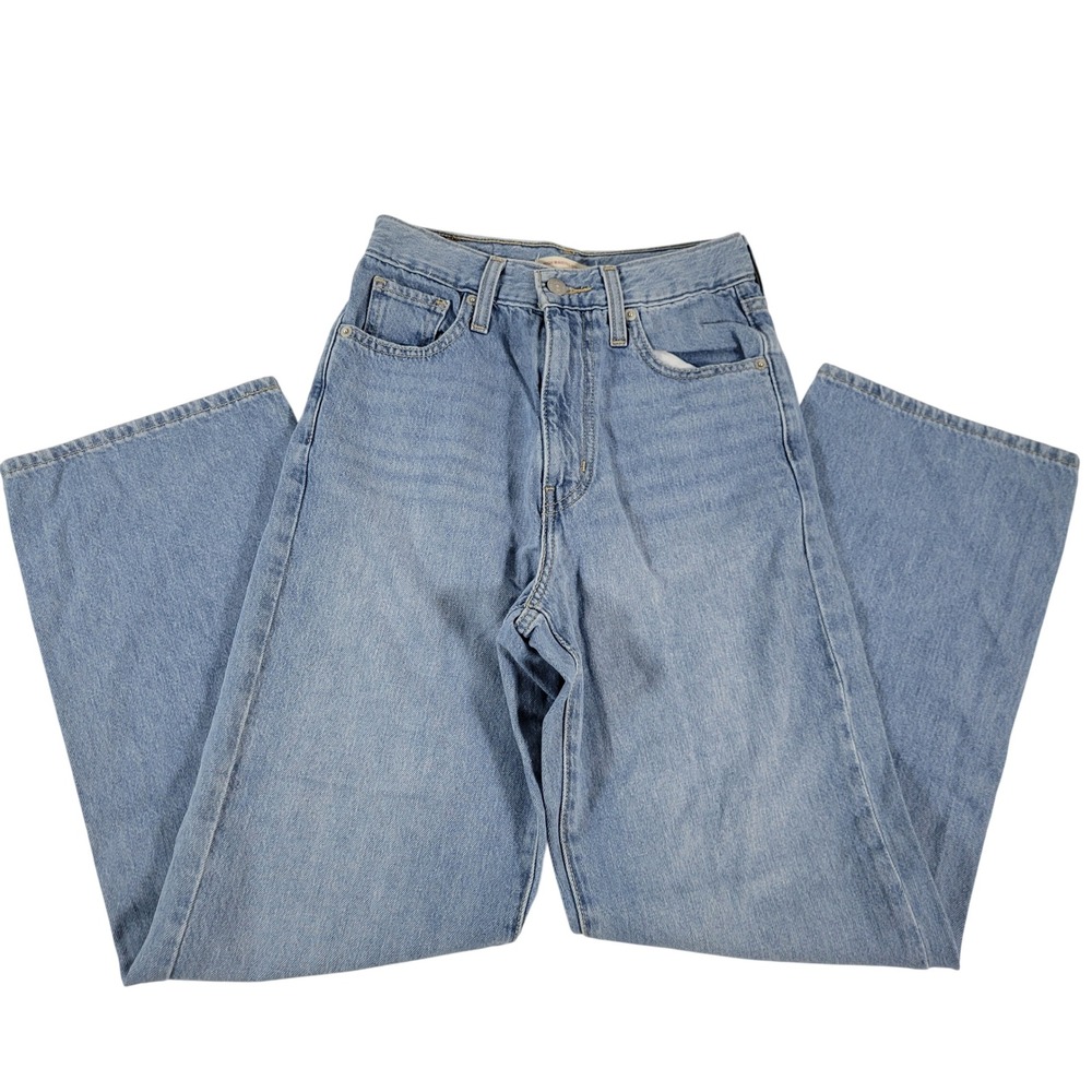 Levi Strauss High‎ Waisted Straight Leg Light Wash Denim Jeans Women Size 24